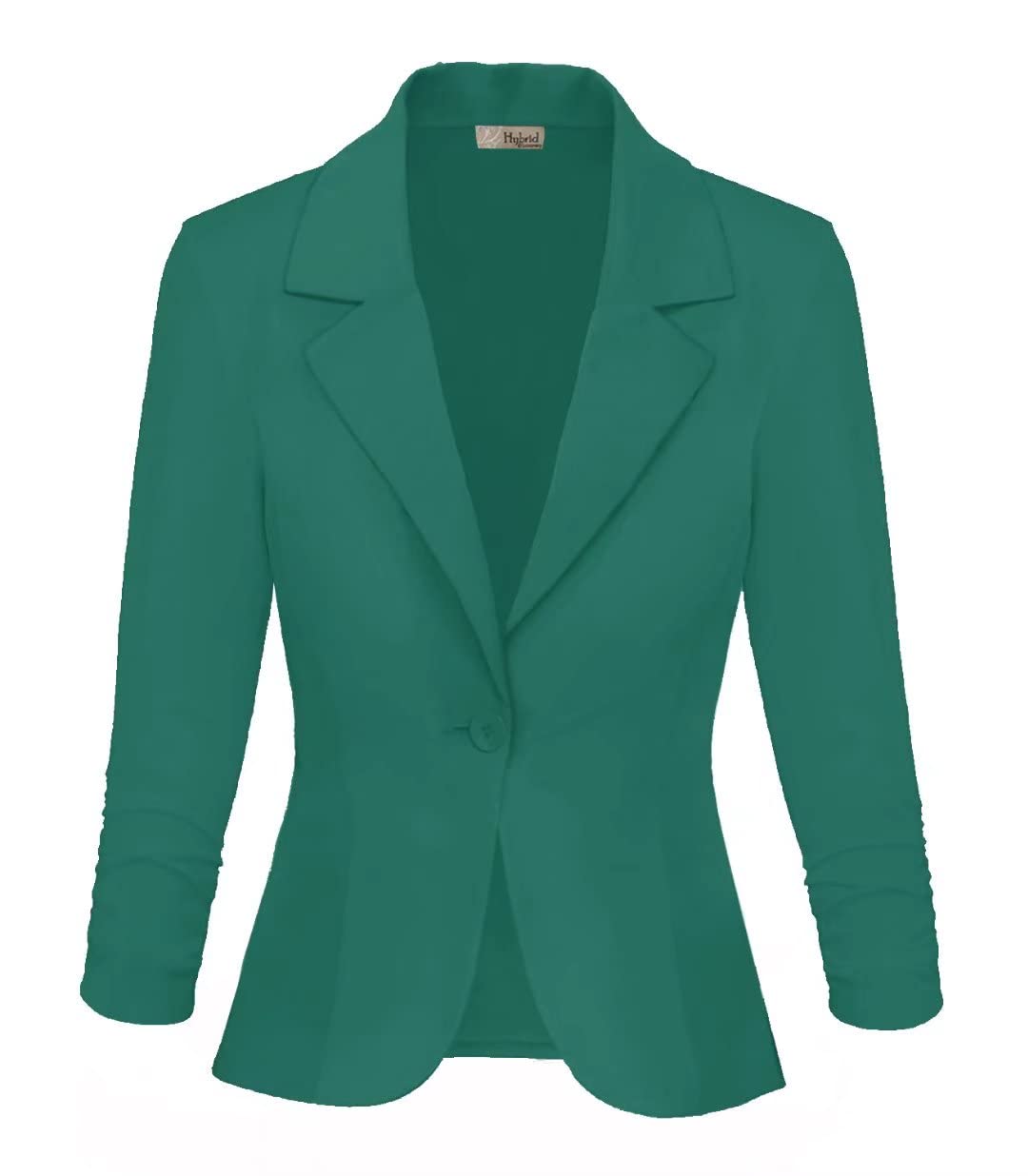 Hybrid & Company Women's Lightweight Casual Work Office Stretch Ponte Cardigan Blazer Jacket JK1131 Jade S