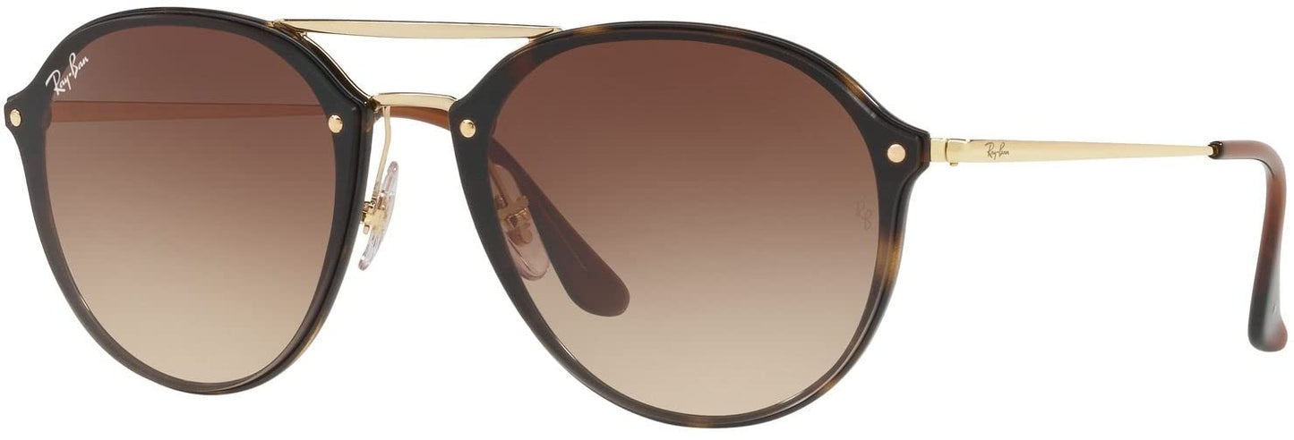 Ray-Ban RB4292N Blaze Double Bridge Square Sunglasses, Light Havana/Brown Gradient Dark Brown, 62 mm