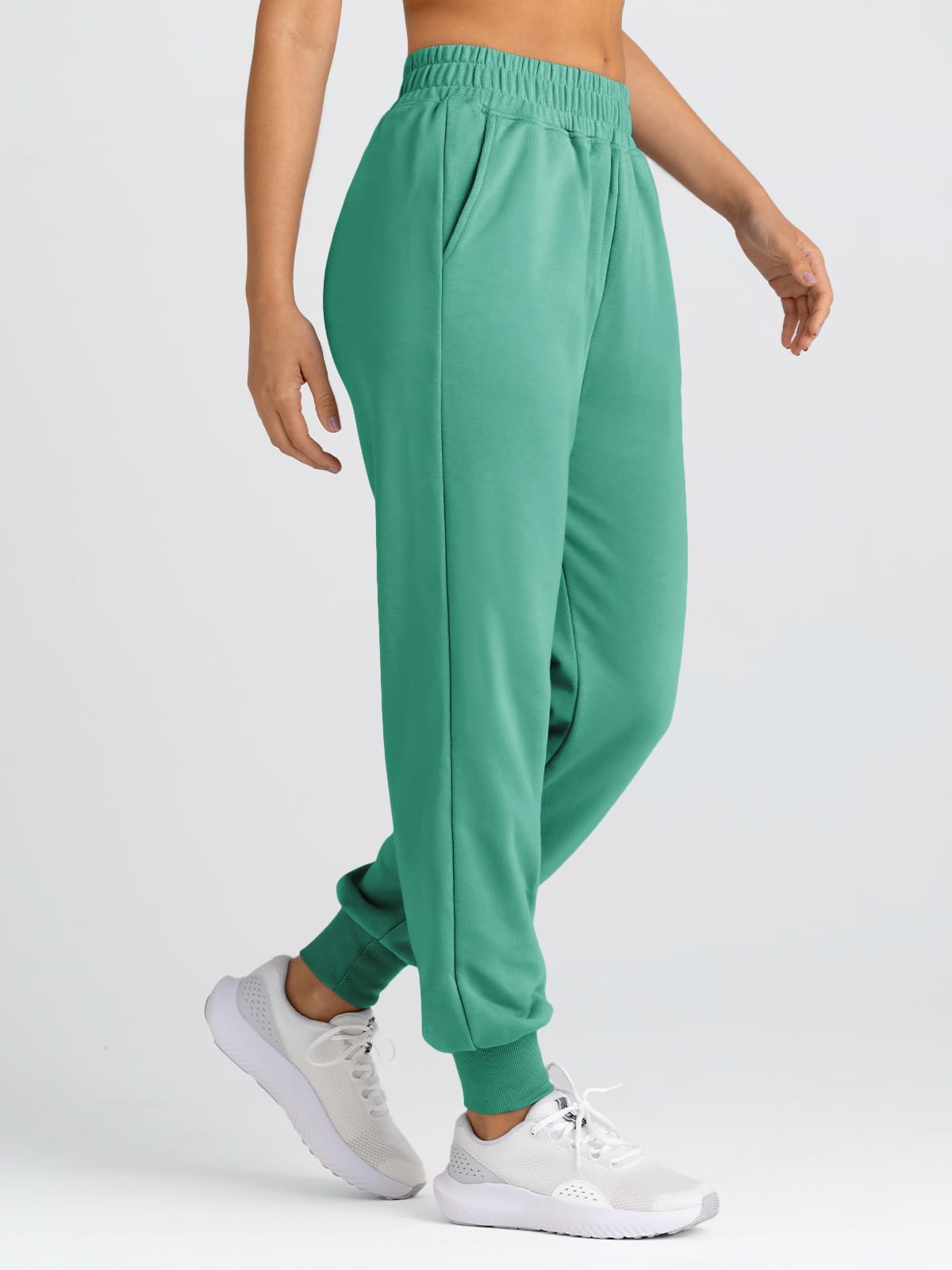 Yovela Sweatpants Women Baggy High Waisted Sweat Pants Fall Clothes Casual Joggers Y2k Aesthetic 2024 Winter Fashion Trendy Warm Outfits Cute Comfy Tall Trousers with Pockets Green S