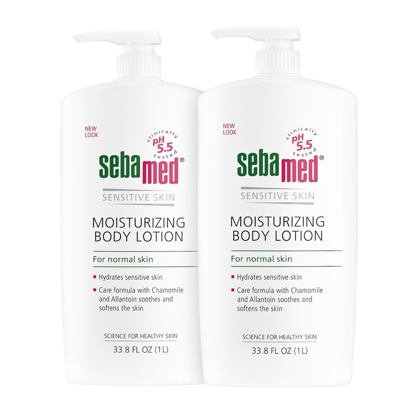 Sebamed Moisturizing Body Lotion pH 5.5 for Sensitive Skin Dermatologist Recommended Paraben-Free Moisturizer 33.8 Fluid oz (1 Liter) Pack of 2