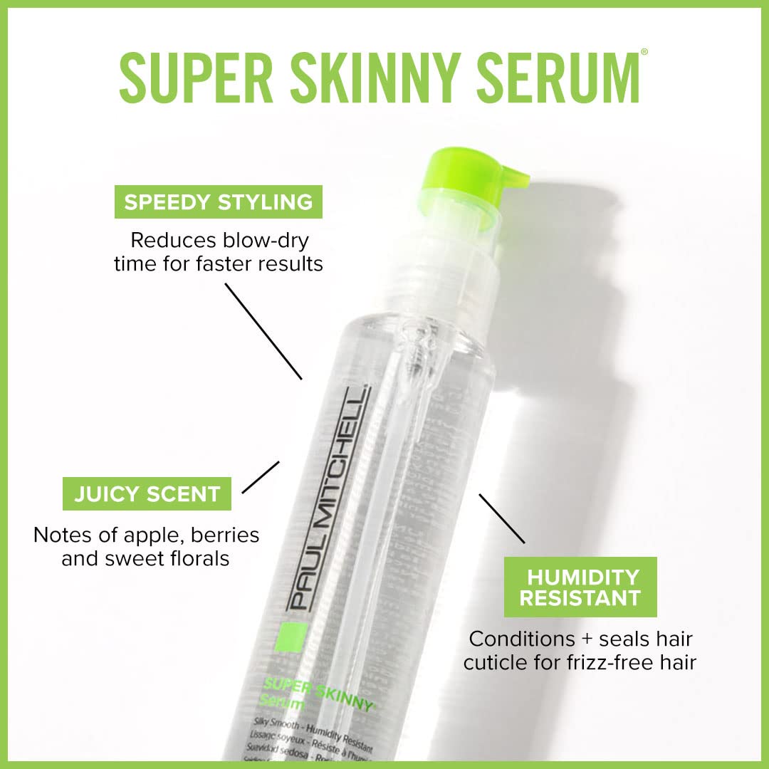 Paul Mitchell Super Skinny Serum, Speeds Up Drying Time, Humidity Resistant, For Frizzy Hair, 5.1 Fl Oz