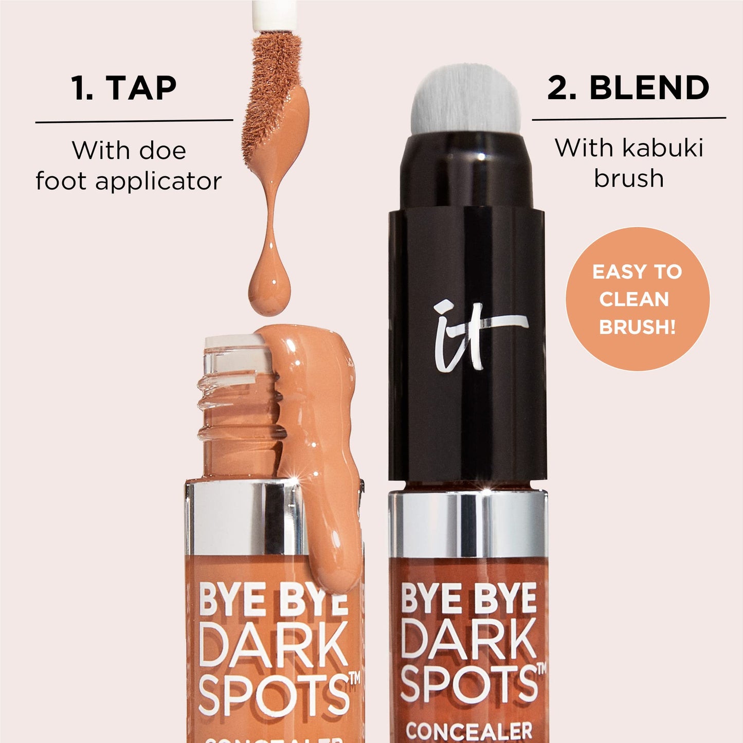 IT Cosmetics Bye Bye Dark Spots Concealer + Brightening Serum – 2% Niacinamide, Hyaluronic Acid & Caffeine - Medium Coverage, Natural Finish, All Skin Types – 30 Medium Cool, 0.22 fl. oz