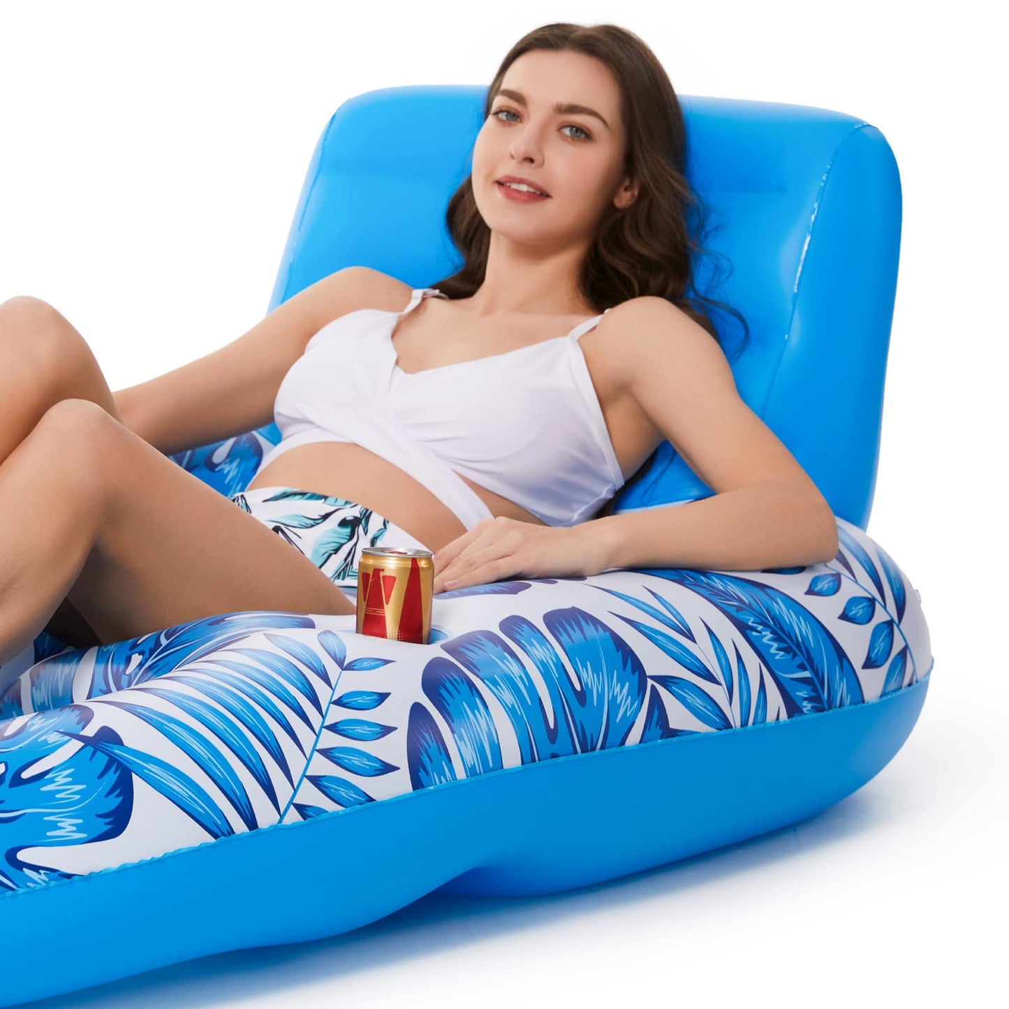 Jasonwell Inflatable Pool Float Adult - Pool Floaties Lounger Floats Raft Floating Chair Water Floaties for Swimming Pool Lake Lounge Float with Cup Holders Beach Pool Party Toys for Adults