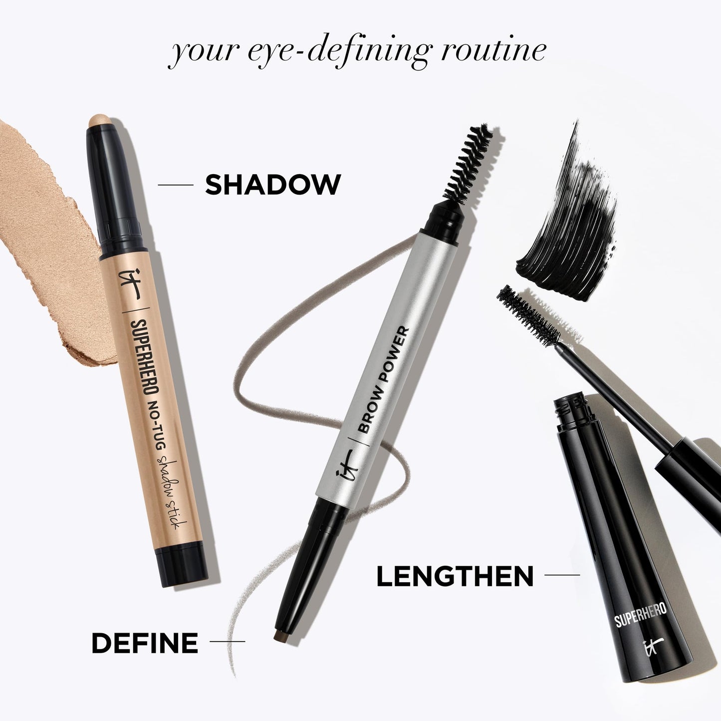 IT Cosmetics Brow Power Eyebrow Pencil - Universal Shades - Long-Lasting Eyebrow Pencil, Budge-Proof Formula - With Biotin - Natural-Looking Brow Pencil with Hair Like Strokes - Built-in Spoolie Brush