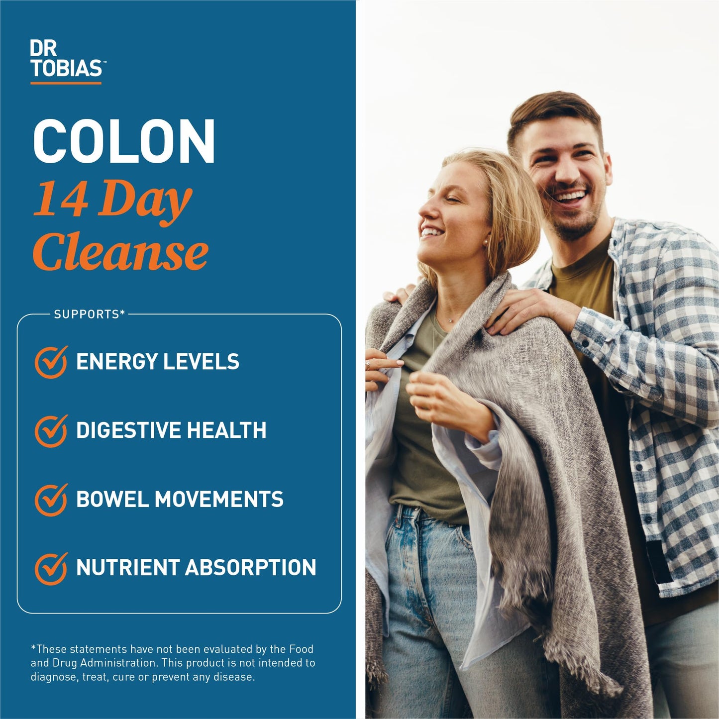 Dr. Tobias Colon 14 Day Cleanse, Advanced Gut Cleanse Detox for Women & Men with Cascara Sagrada, Psyllium Husk, Senna Leaf & Probiotics, Non-GMO Colon Cleanse, 28 Capsules 1-2 Daily