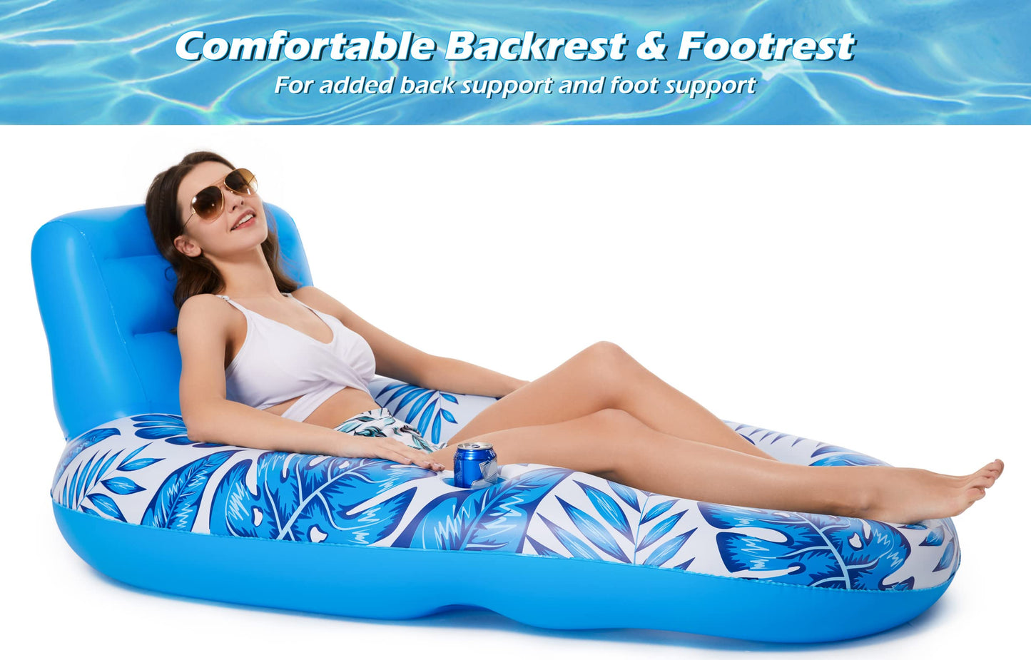 Jasonwell Inflatable Pool Float Adult - Pool Floaties Lounger Floats Raft Floating Chair Water Floaties for Swimming Pool Lake Lounge Float with Cup Holders Beach Pool Party Toys for Adults