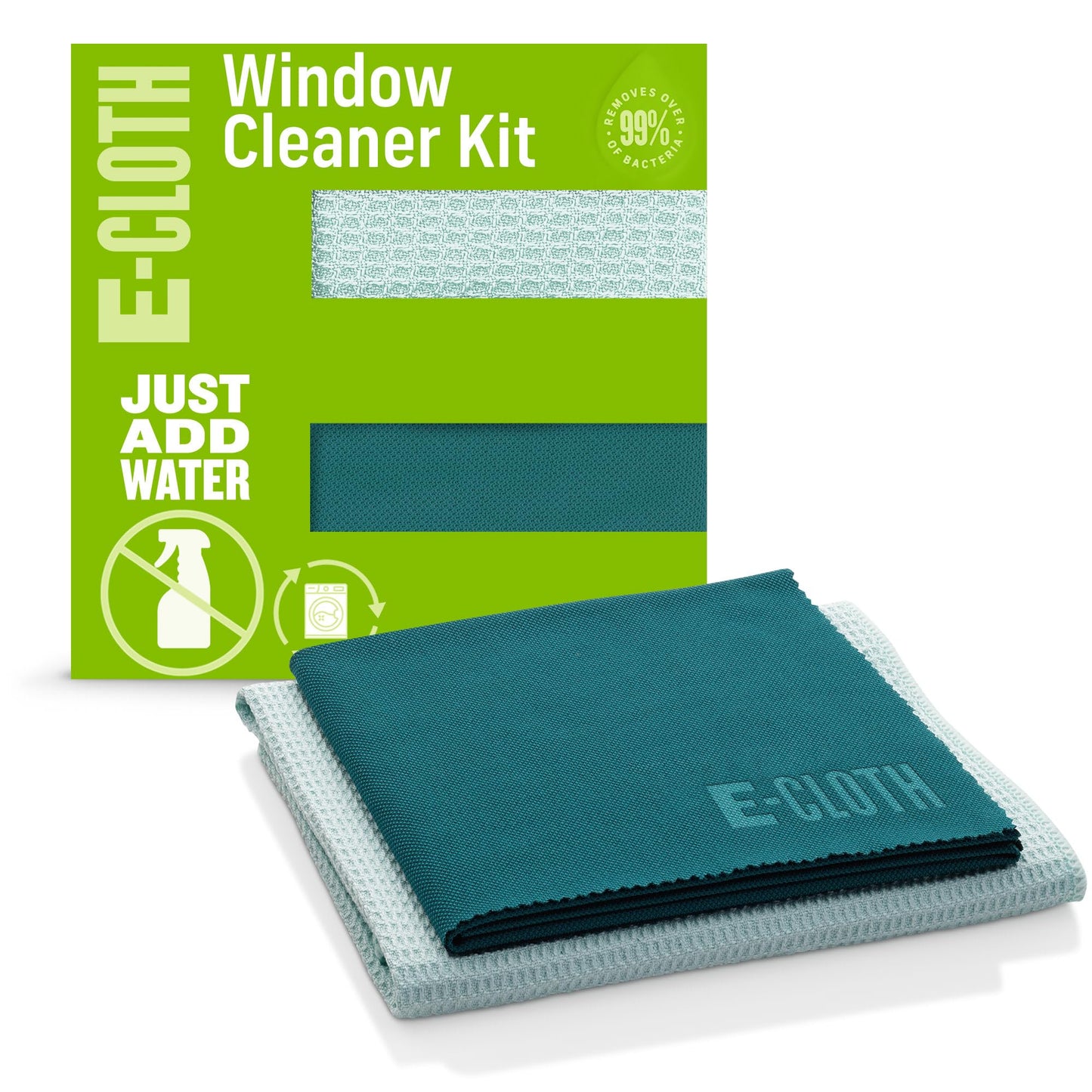 E-Cloth Window Cleaner Kit - Window and Glass Cleaning Cloth, Streak-Free Windows with just Water, Microfiber Towel Cleaning Kit for Windows, Car Windshield, Mirrors - Winter Green